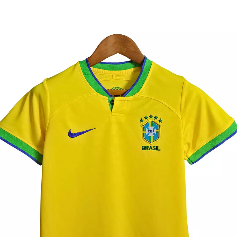 Camisa Seleção do Brasil 22/23 Home - Kit Torcedor Infantil